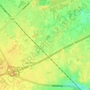 Carte topographique Eigenlo, altitude, relief