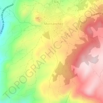 Carte topographique La Calderona, altitude, relief