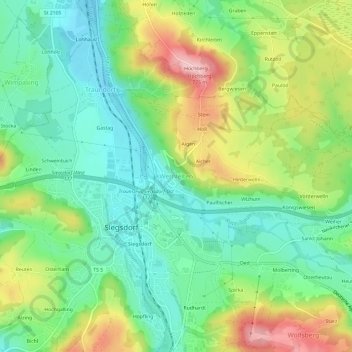Carte topographique Wernleiten, altitude, relief