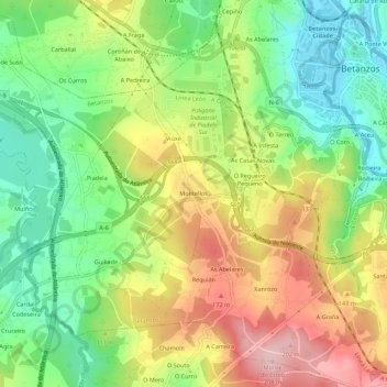 Carte topographique Montellos, altitude, relief
