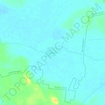 Carte topographique Gadra, altitude, relief
