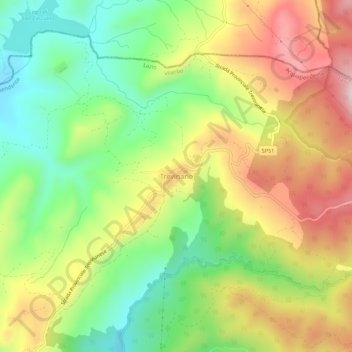 Carte topographique Trevinano, altitude, relief