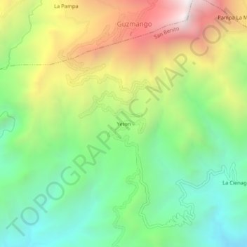 Carte topographique Yeton, altitude, relief