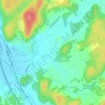 Carte topographique Kråkeröd, altitude, relief