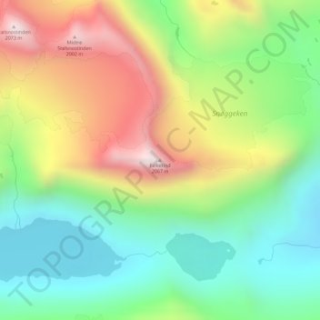 Carte topographique Falketind, altitude, relief