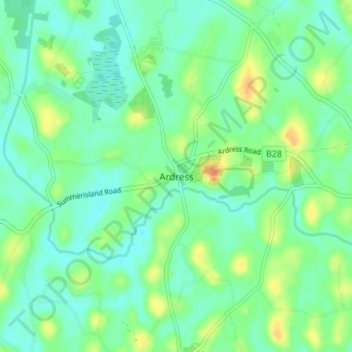 Carte topographique Ardress, altitude, relief