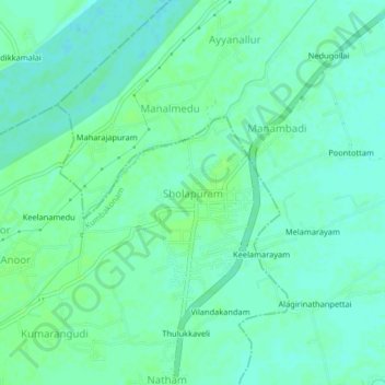 Carte topographique Sholapuram, altitude, relief