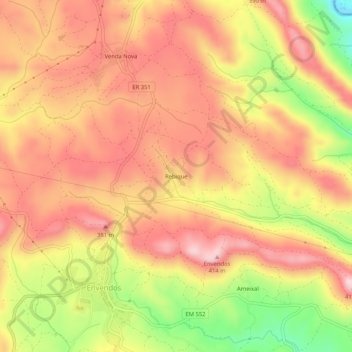 Carte topographique Rebique, altitude, relief