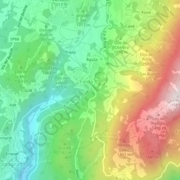 Carte topographique Suzi, altitude, relief