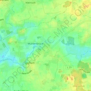 Carte topographique Bistoft, altitude, relief