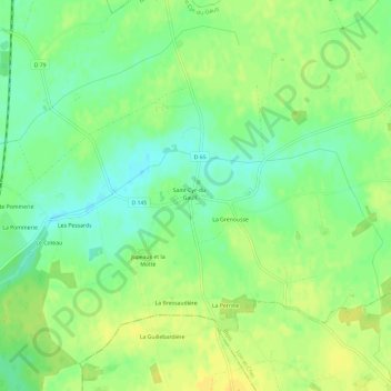 Carte topographique Le Bourg, altitude, relief