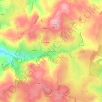 Carte topographique Connettes, altitude, relief