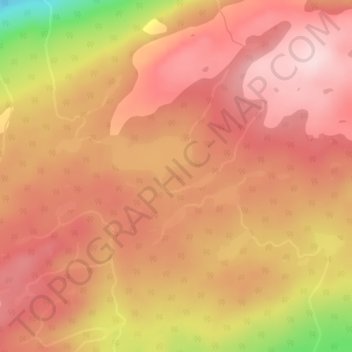 Carte topographique Monts Otish, altitude, relief
