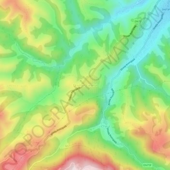 Carte topographique Drumul Carului, altitude, relief