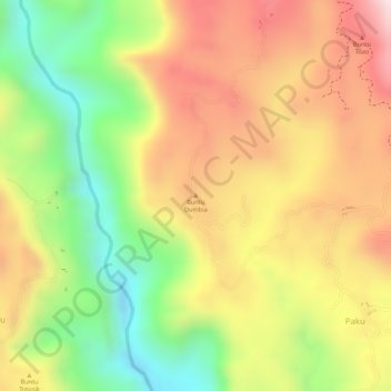 Carte topographique Buntu Dumbia, altitude, relief