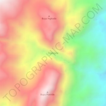 Carte topographique Tomoni, altitude, relief