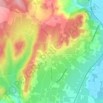 Carte topographique Saint-Marcel-d'Ardèche, altitude, relief