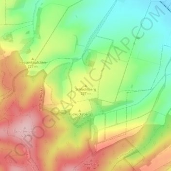 Carte topographique Schlachtberg, altitude, relief