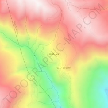 Carte topographique Kanchi Mor, altitude, relief
