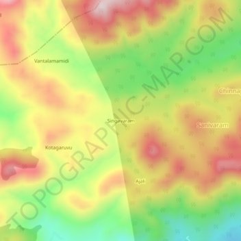 Carte topographique Singavaram, altitude, relief