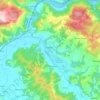 Carte topographique Лучани, altitude, relief