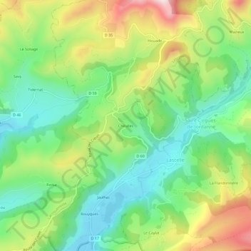 Carte topographique Cheulles, altitude, relief