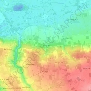 Carte topographique Chasserat, altitude, relief