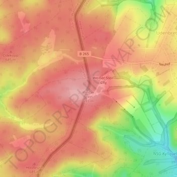 Carte topographique Weißer Stein, altitude, relief