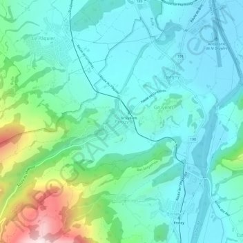 Carte topographique Pringy, altitude, relief