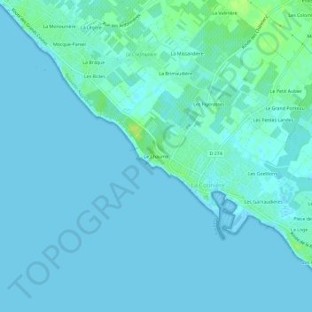 Carte topographique Le Chaume, altitude, relief