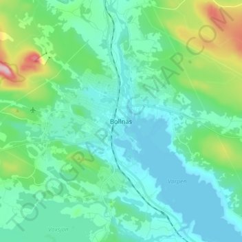 Carte topographique Bollnäs, altitude, relief