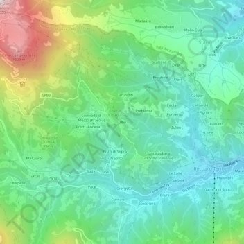 Carte topographique Ulbe, altitude, relief