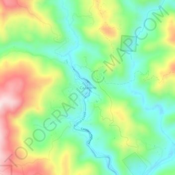 Carte topographique Cazadero, altitude, relief