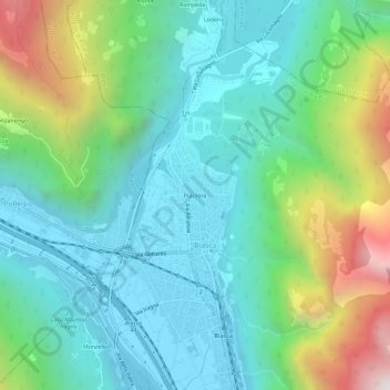 Carte topographique Piazzora, altitude, relief