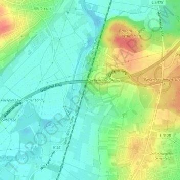 Carte topographique In der Hunsbach, altitude, relief