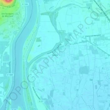 Carte topographique Radelet, altitude, relief