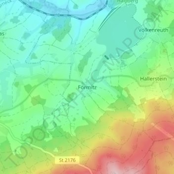 Carte topographique Förmitz, altitude, relief