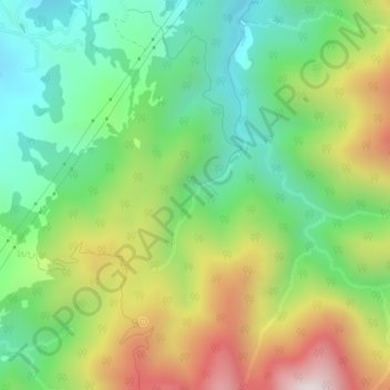 Carte topographique Waterfall at Stone Mining, altitude, relief