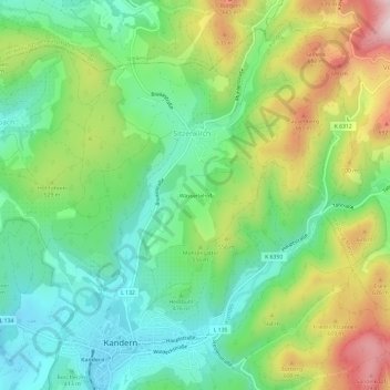 Carte topographique Wässerlehof, altitude, relief