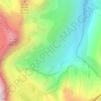 Carte topographique Escouerens, altitude, relief