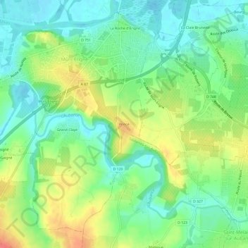 Carte topographique Princé, altitude, relief