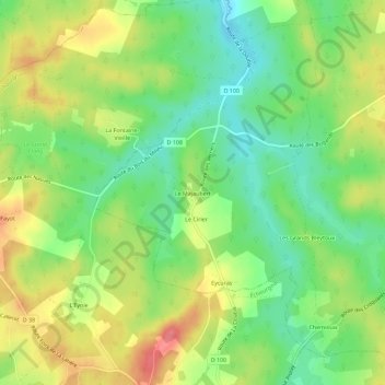 Carte topographique Le Majaubert, altitude, relief