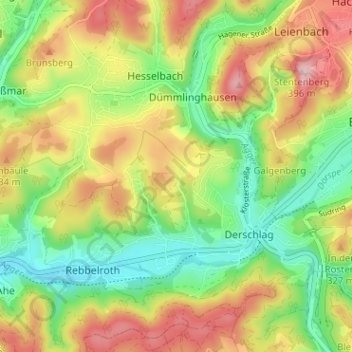 Carte topographique Kalteneich, altitude, relief
