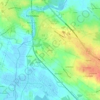 Carte topographique L'Aunay, altitude, relief