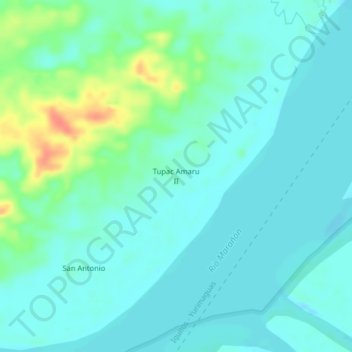 Carte topographique Tupac Amaru II, altitude, relief