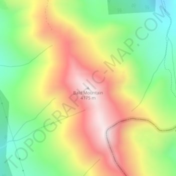 Carte topographique Bald Mountain, altitude, relief