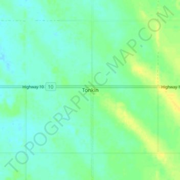 Carte topographique Tonkin, altitude, relief