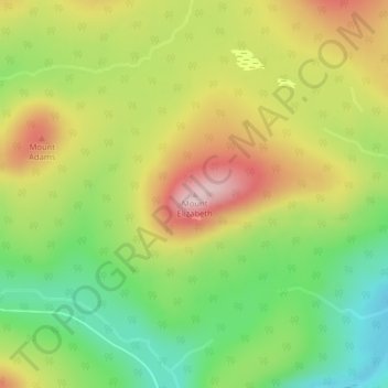 Carte topographique Mount Elizabeth, altitude, relief