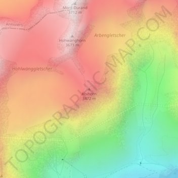 Carte topographique Äbihorn, altitude, relief