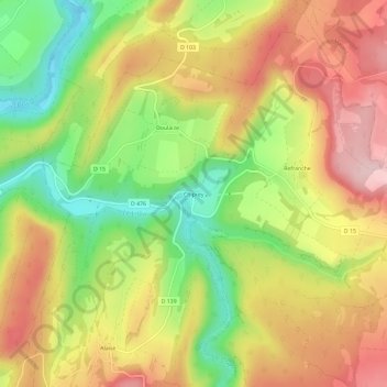 Carte topographique Chiprey, altitude, relief